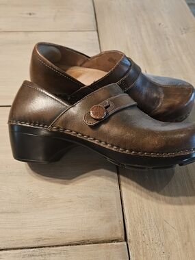 Dansko Brown Leather Clog Mules